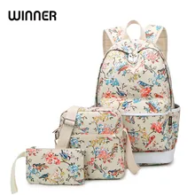 Marke Frauen Leinwand Set Bagpack Schultaschen für Mädchen Im Teenageralter Reisetasche Laptop Vogel und Blumen Druck Rucksäcke Wasserdichte