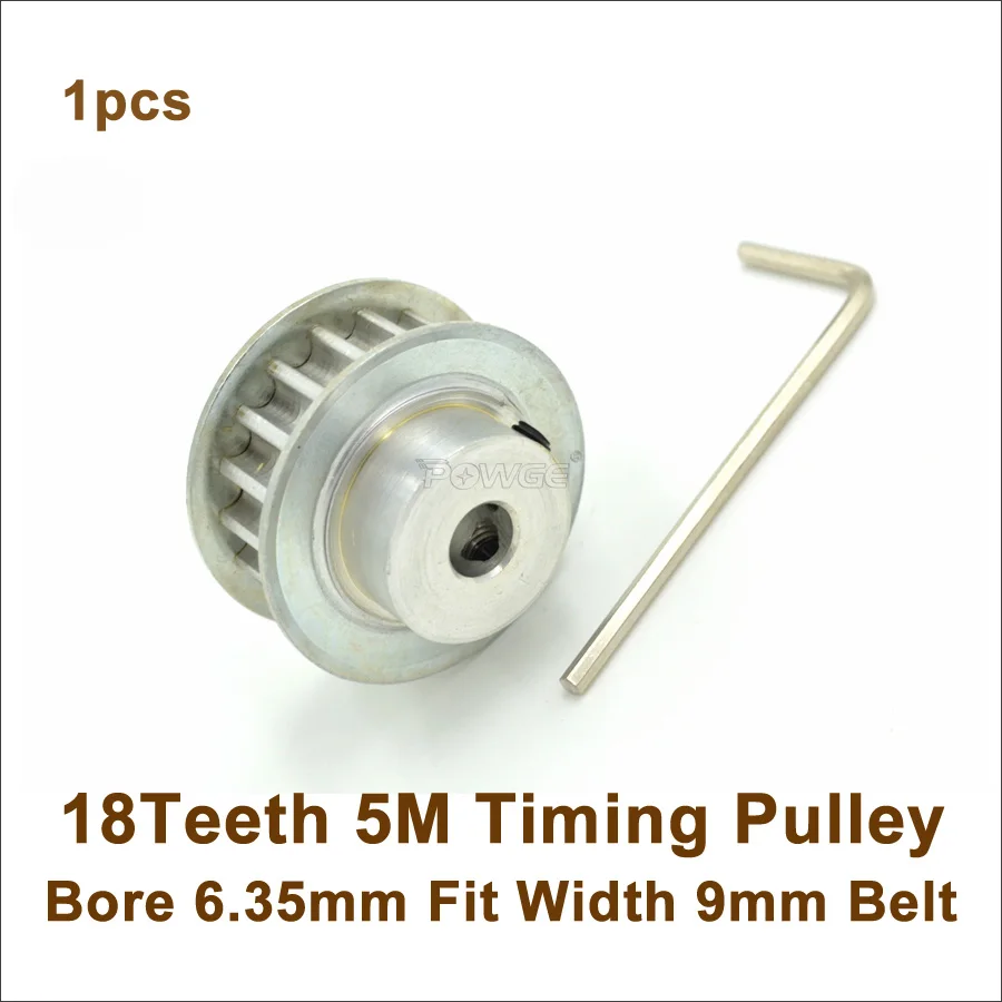 

POWGE 18 Teeth 5M Timing Pulley Bore 5/6.35/8mm Fit Width 10mm HTD 5M Timing Belt 18T 18Teeth HTD 5M Timing Pulley