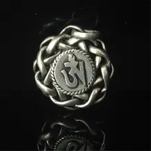 TBP116 тибетские серебряные мантры ОМ подвеска амулет Непальские винтажные Подвески Птичье гнездо