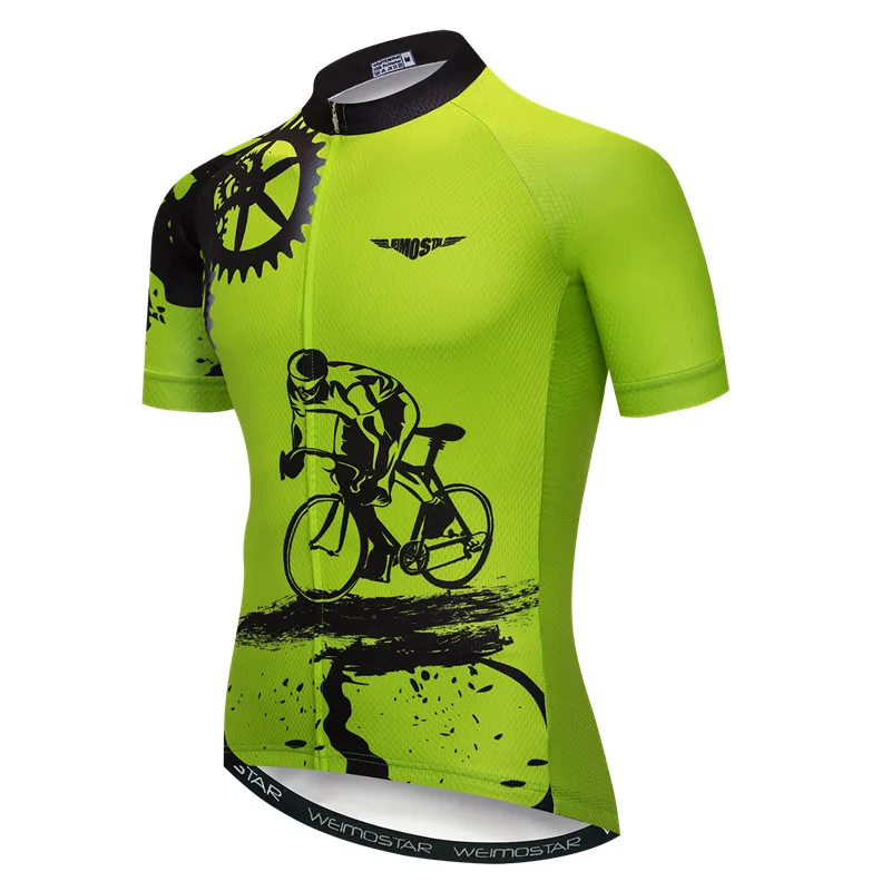 Велосипедная команда, женские/мужские желтые майки из спандекса для велоспорта, топы/одежда с коротким рукавом для велоспорта, Летний стиль, профессиональная майка для горного велосипеда - Цвет: Зеленый