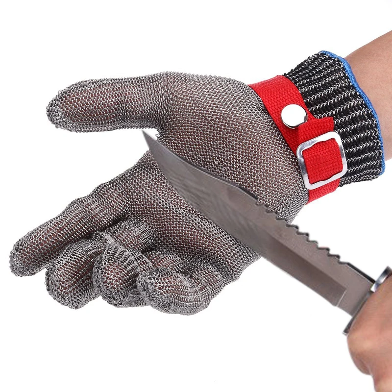 

1pcs Anti-cut Safety Gloves for Working Men Stainless Steel Wire Braided Metal Mesh Cut Resistant Butcher Welding Brand Gloves