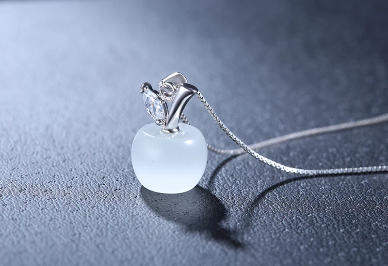 Sinya Apple, дизайнерское ожерелье с подвесками для женщин, девушек, влюбленных, 18 дюймов, цепочка в коробке из стерлингового серебра 925 пробы, хризоберил