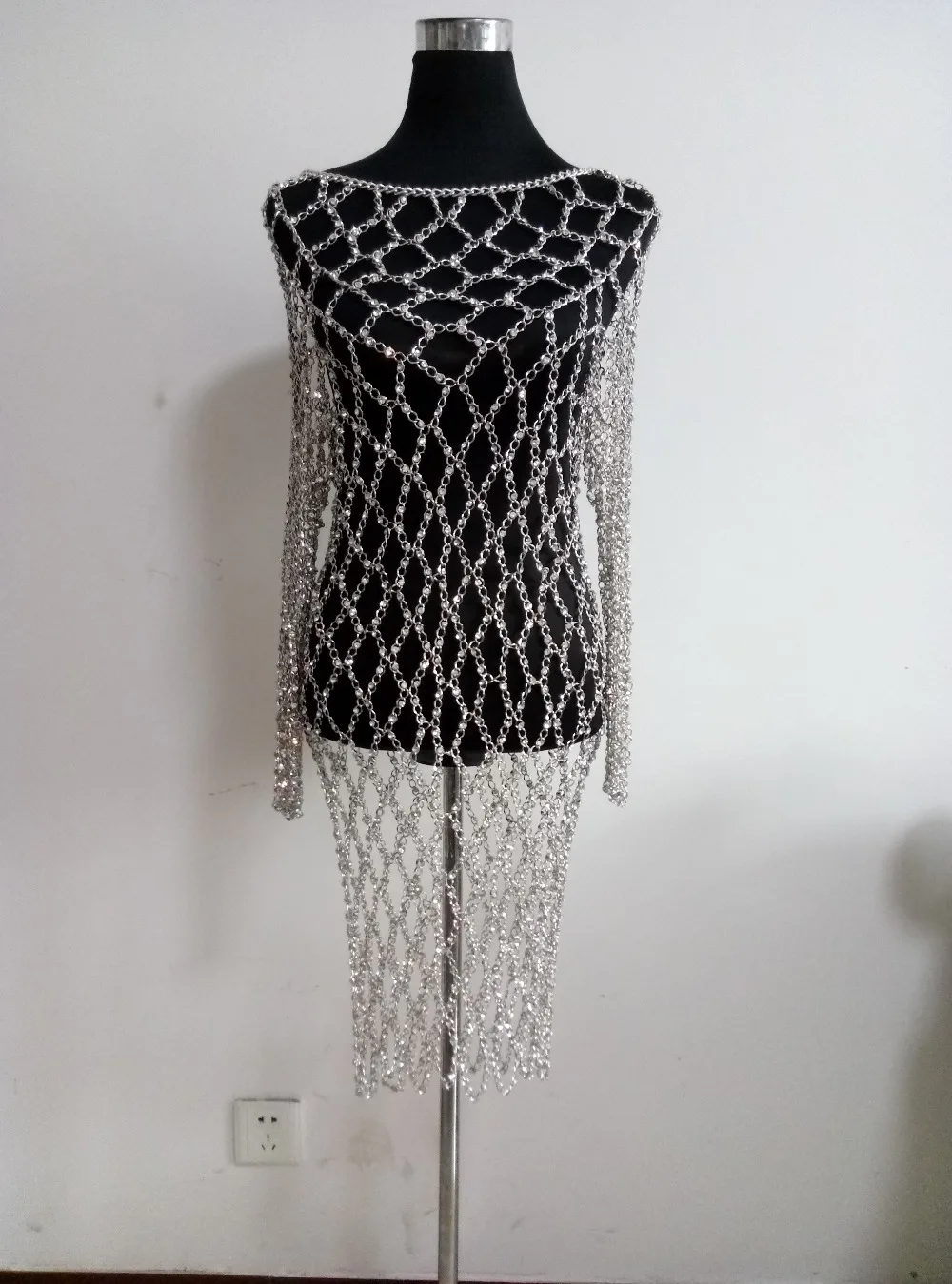 Модный стиль WRB971 блестящие серебряные стразы бусины цепочки ювелирные изделия Nicki Minaj стиль Стразы цепочки украшения