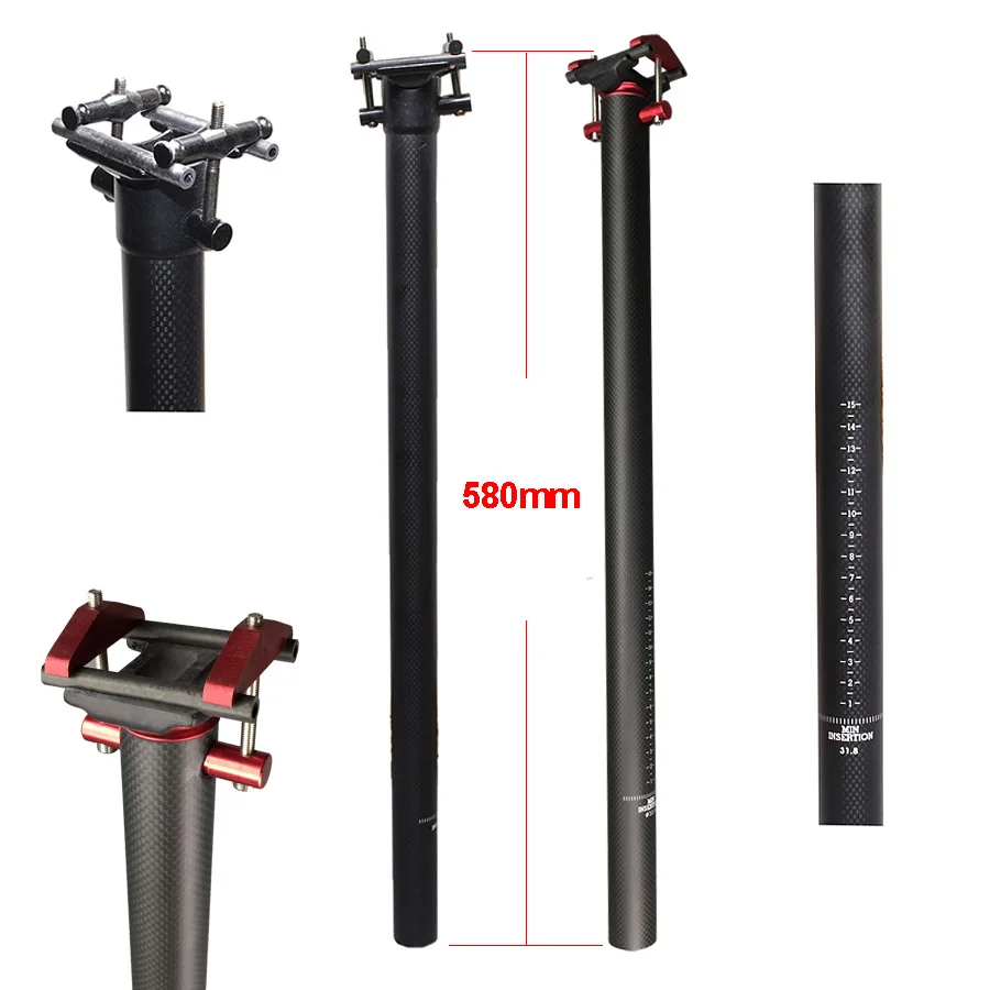 3K Matte Full Carbon Fiber Folding Bicycle Seat Post BMX Bike Seatpost