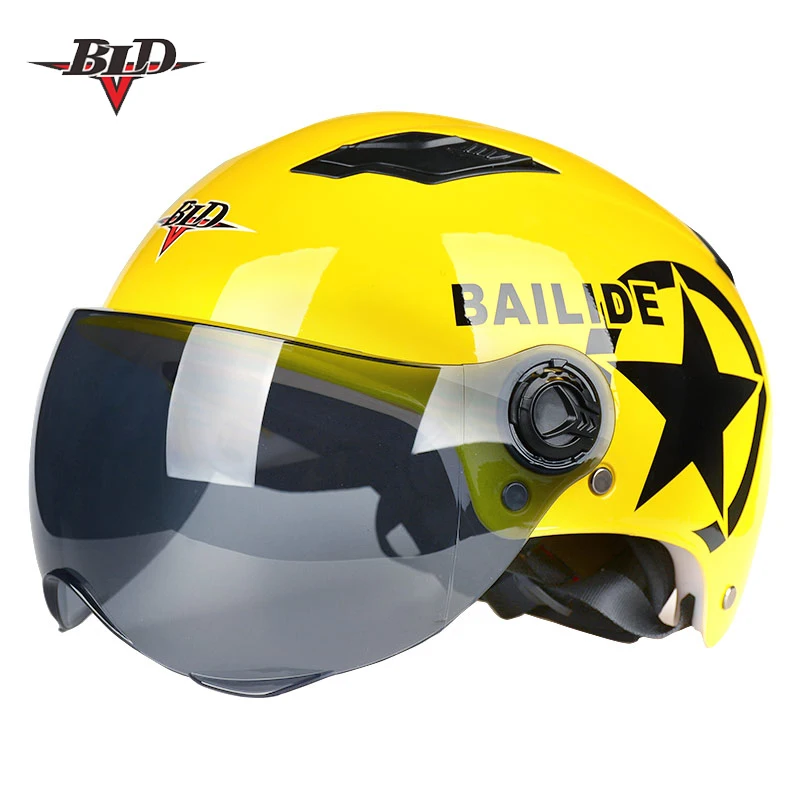 Мотоциклетный шлем на половину лица, винтажный мотоциклетный шлем, шлем с открытым лицом, Электромобиль, Шлем КАСКО, шлемы - Цвет: 10