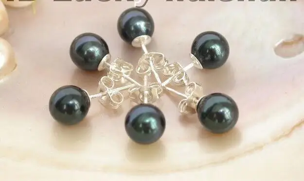 

Shipping >>>> new hot 3PIECE 8MM AKOYA BLACK SALT WATER PEARL EARRING