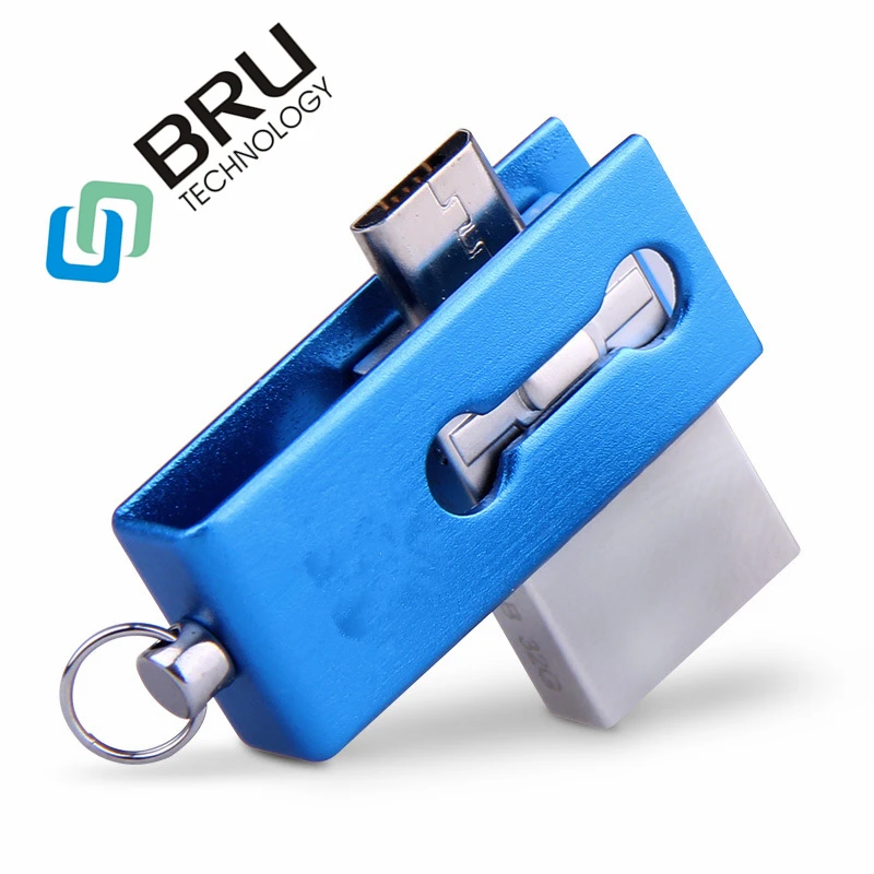 

32GB OTG USB Flash Drive For Smart Phone and Tablet PC Mini Metal Pendrive OEM Personalized Custom Lase Print Logo