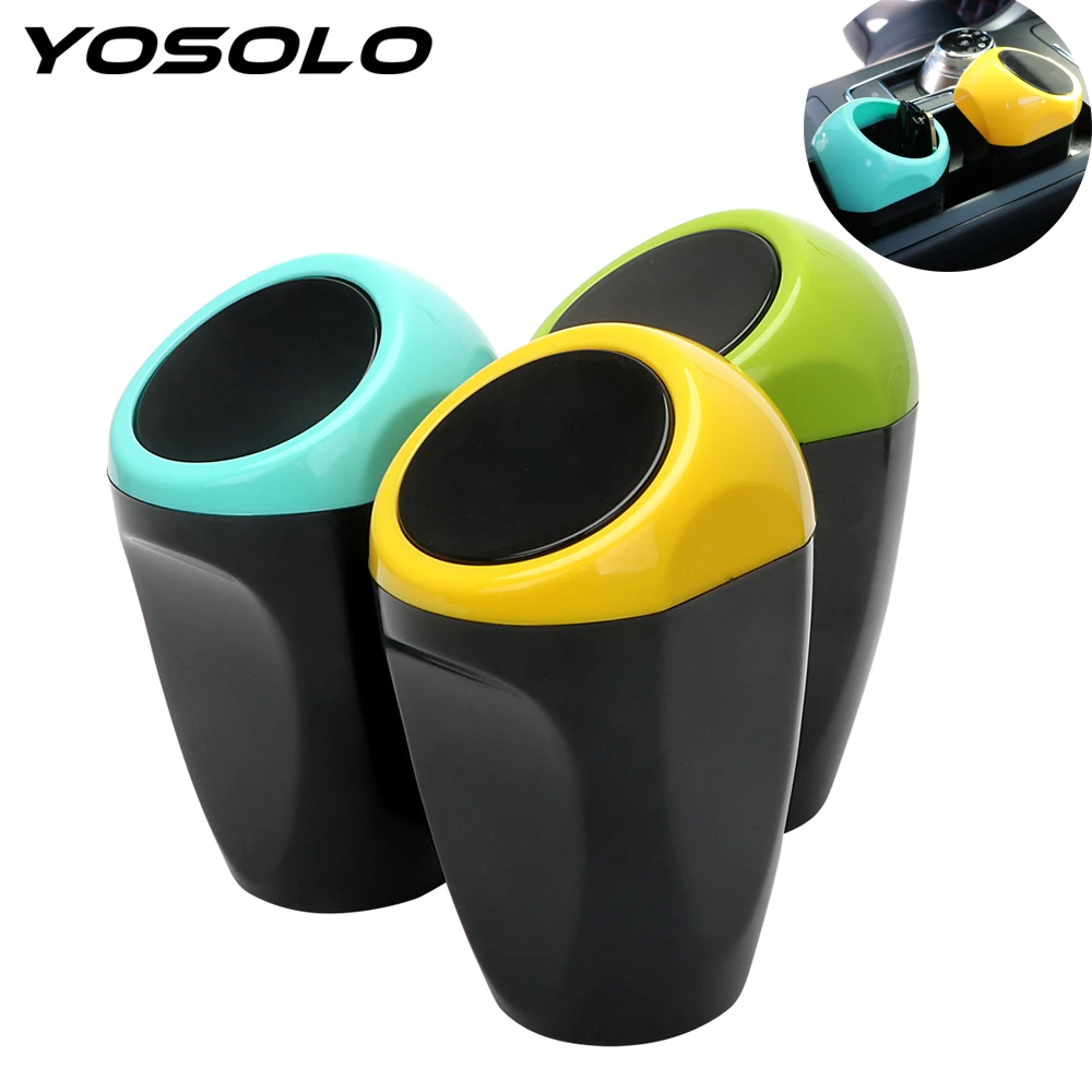 

YOSOLO Car Organizer Can Bucket Auto Accessories Auto Rubbish Dustbin Trash Bin Garbage Dust Case Box Trash Can