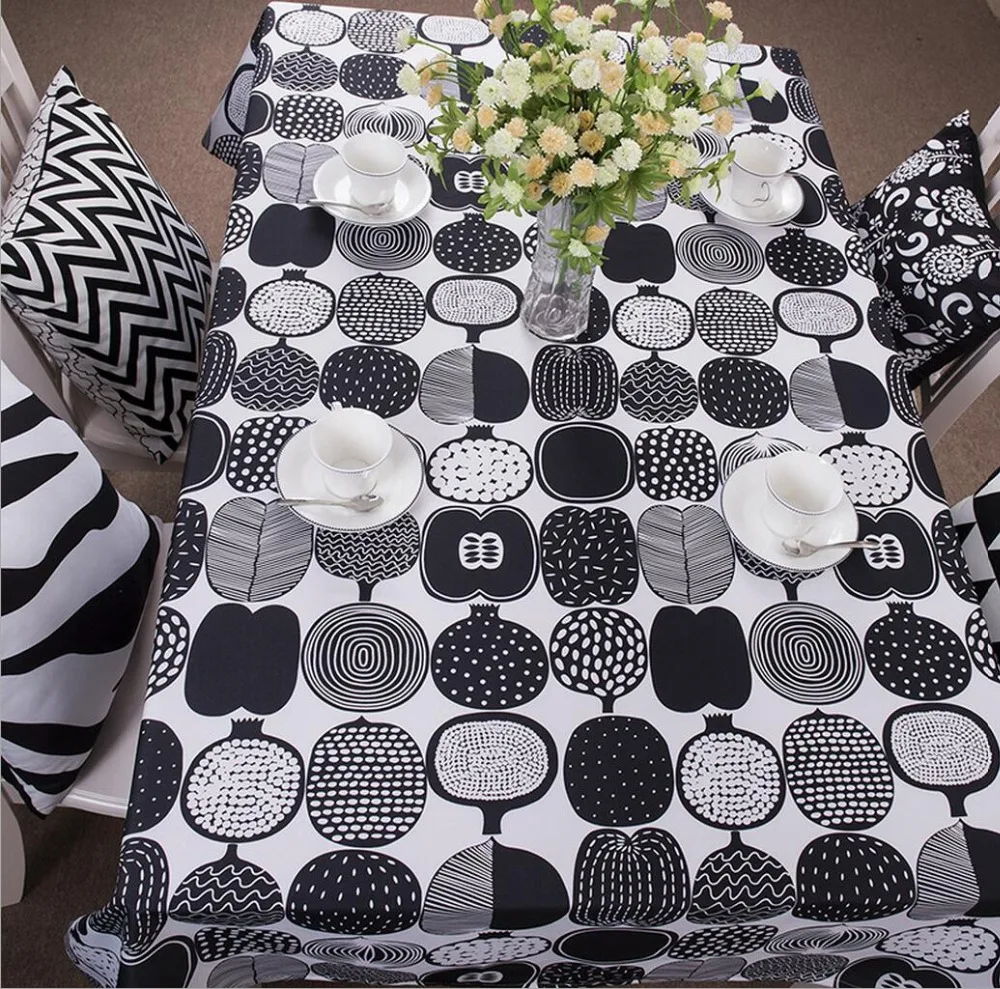 

Geometric Black And White Table Cloth Oxford Tablecloth For The Table Rectangle Table Cover 140x260cm 3 Sizes Available