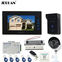 JERUAN 7 inch Video door Phone Entry intercom System kit RFID Access IR Camera +metal 700TVL Analog Camera+ 180KG Magnetic lock