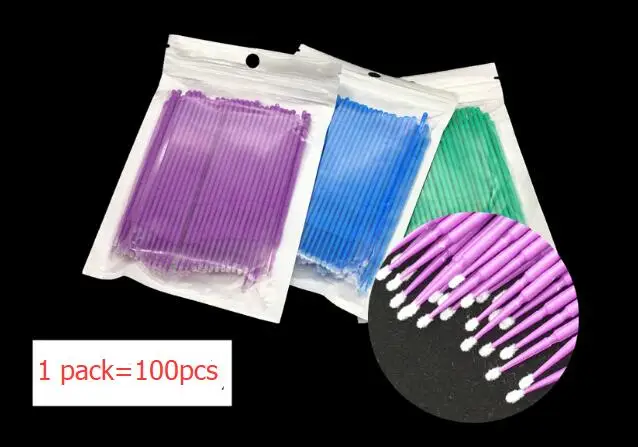 

100pcs/pack Disposable Makeup Brushes Swab Microbrushes Eyelash Extension Tools Individual Lash Removing Tools Lint Free