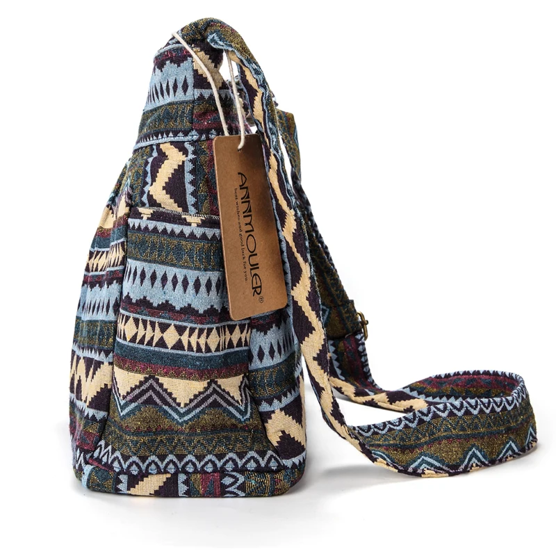 Annmouler ماركة المرأة crossbody حقيبة خمر سعة كبيرة الكتف حقيبة متعددة جيب القطن رسول حقيبة المتشرد للسيدات Annmouler ماركة المرأة crossbody حقيبة خمر سعة كبيرة الكتف حقيبة متعددة جيب القطن رسول حقيبة المتشرد للسيدات