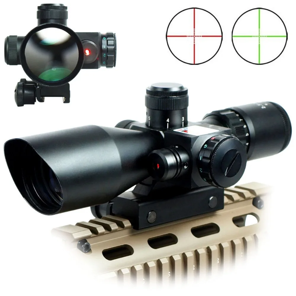 

Riflescopes Hunting 2.5-10x40E/R Tactical Rifle Air Scope Mil-dot Dual illuminated w/ Red Laser & Mount For Armweapons