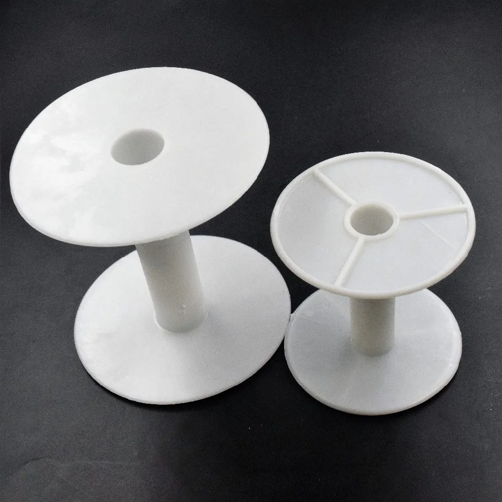 

10 Pcs / Lot White Empty Bobbin Round Hard Plastic Wire Spools Ends for ribbon