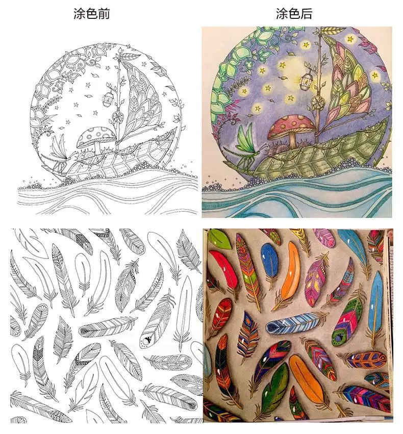 Aliexpress Buy Korean 24 Pages Enchanted Forest Secret Garden Series Antistress Coloring Book For Children Adults Graffiti Painting Drawing From