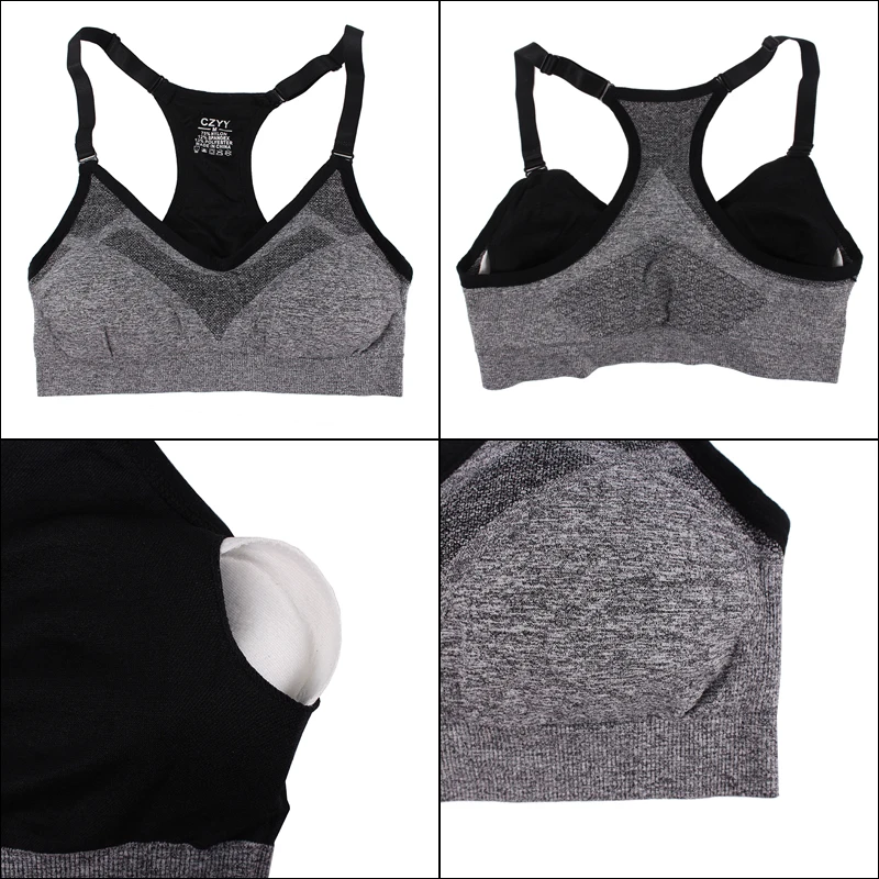 MAIJION Women Shockproof Seamless Sports Bra Padded Push Up Tank Tops, Athletic Gym Running Yoga Vest Stretch Fitness Underwear