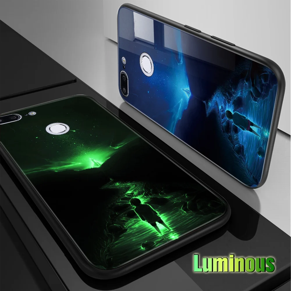 Luminous Glass Case For Huawei Honor 9 Lite P20 Mate 20 P Smart On 10 8X Play 7C 7A Pro |