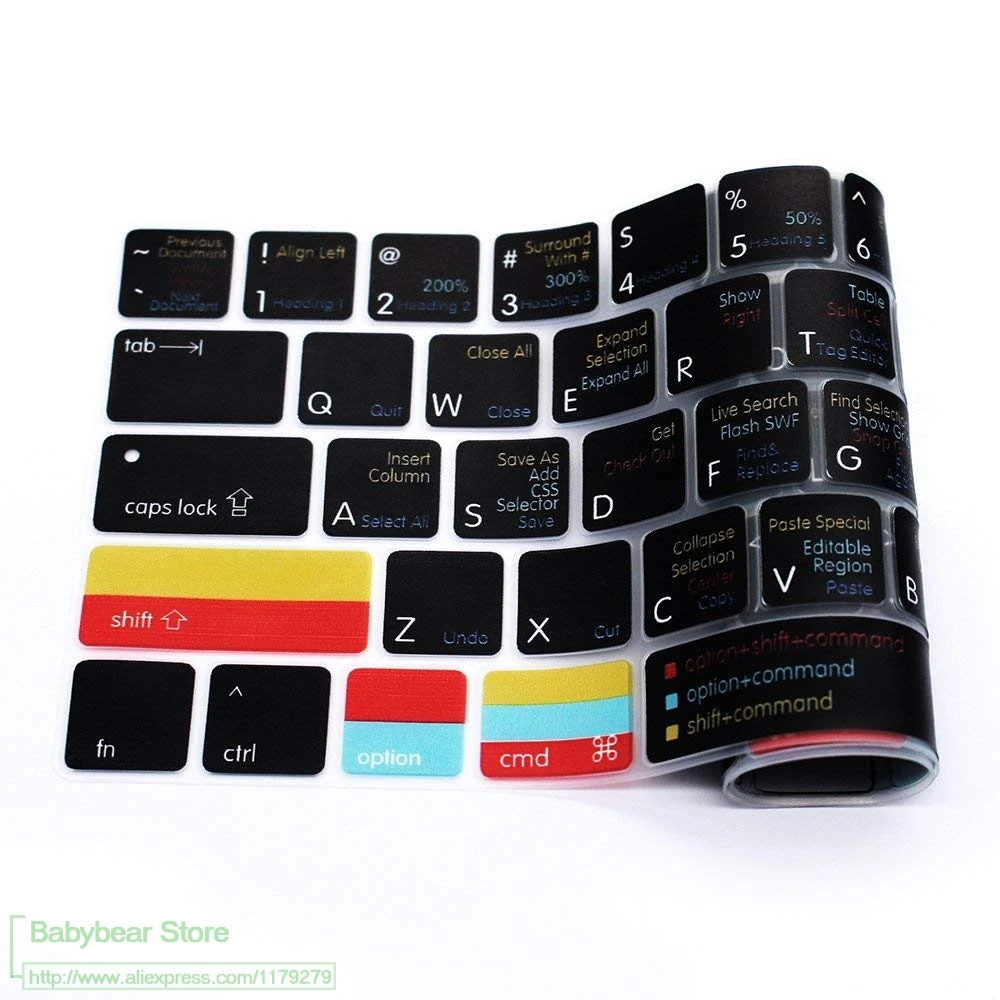 Чехол для клавиатуры, кожаный силикон, HTC Dreamweaver Hotkey, ярлык для Macbook Pro 1" 15", новейший / с сенсорной панелью