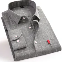 Новая трендовая Мужская рубашка из чистого хлопка с длинным рукавом, Высококачественная мягкая матовая модная мужская деловая Повседневная рубашка в клетку