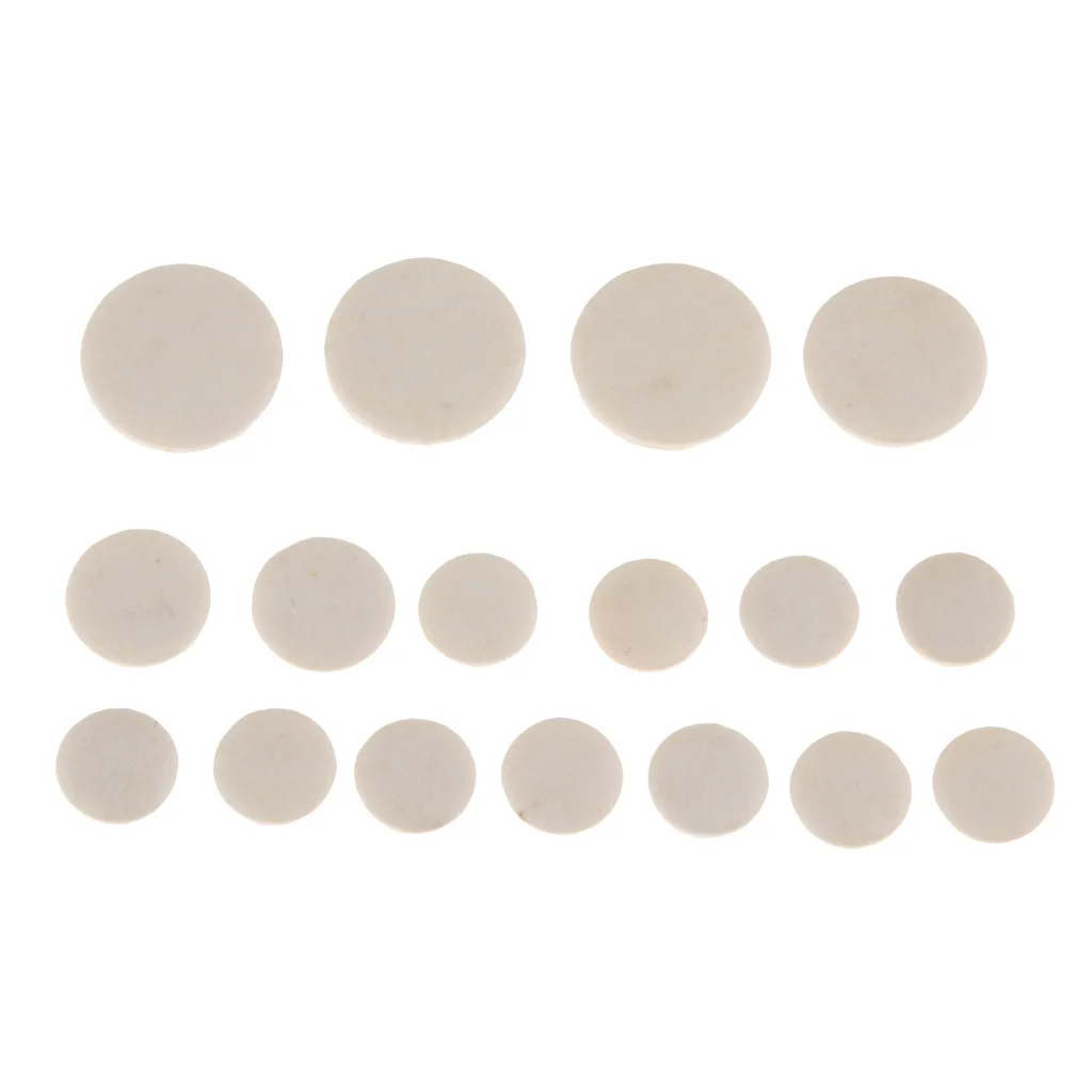 17 Pieces Clarinet Key Cushion Pads Mat for Woodwind Instrument Parts 17/15/12/10mm Diameter