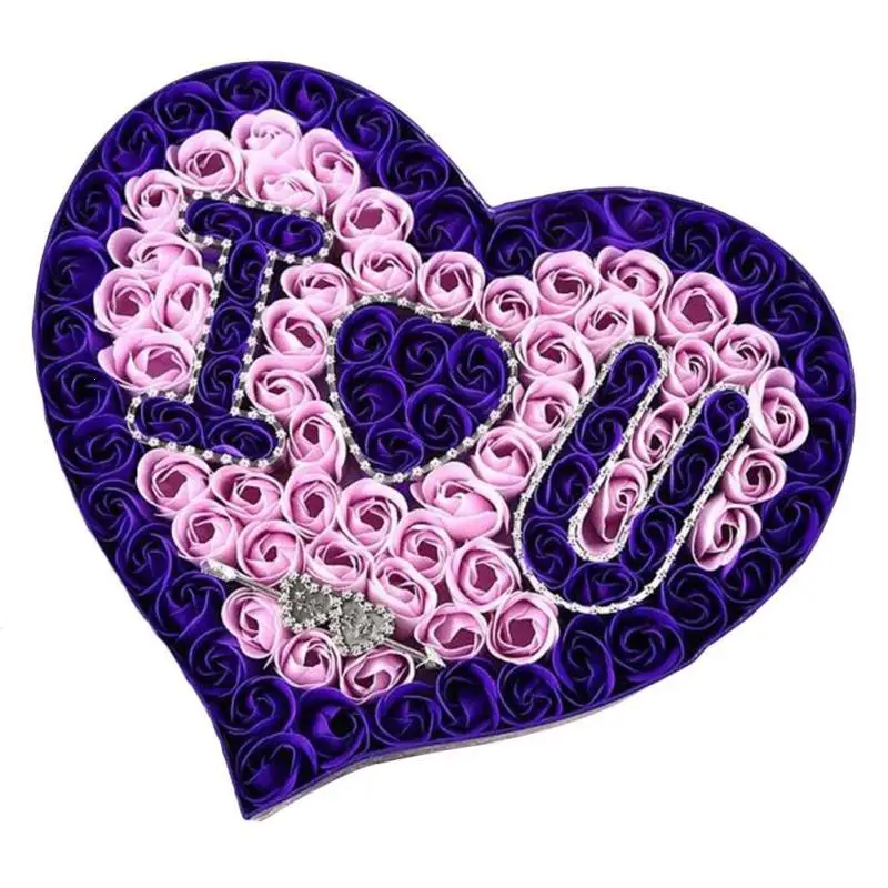 I Love You Heart Shaped Flower Box Rose Flower Gift Box Soap