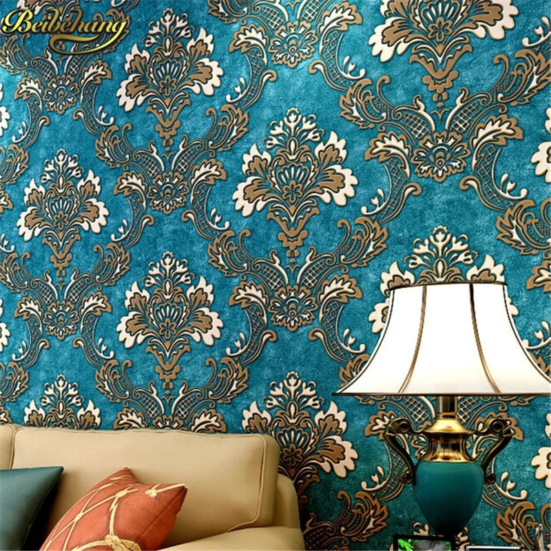 Beibehang Papier Peint Luxe Mode Damas Papier Peint 3d Non Tisse Stereo Autocollant Mural 3d Aliexpress