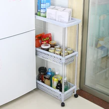 BNBS Multipurpose Shelf with Removable Wheels crack rack Bathroom Storage Storage Rack Shelf Multi-layer refrigerator side shelf