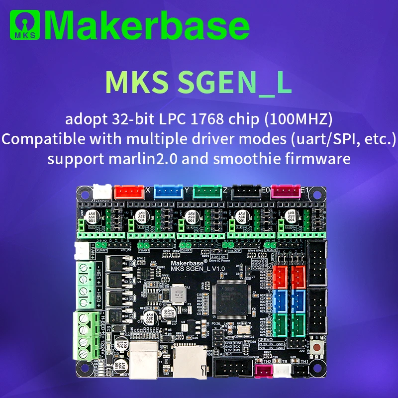 Цена 3D плата принтера МКС SGen_L 32 битный контроллер совместим с Marlin2.0 и смузи прошивки. Поддержка несколько типов дисков