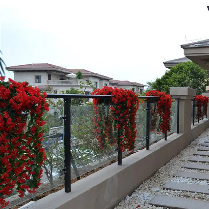  Hanging Flowers Artificial Violet Flower String Wall Wisteria Basket Hanging Garland Vine Flowers Fake Silk Orchid #3A08 (12)
