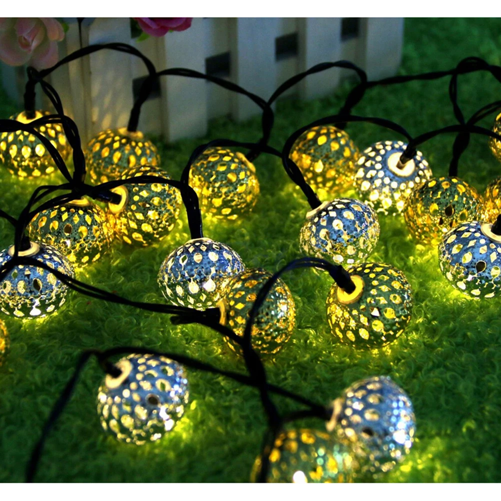 20 LED Fairy Lantern Christmas Solar Powered String Lights Sepak Takraw Balls Lights Christmas Outdoor Wedding Home Decoration