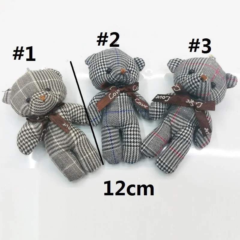 12cm cloth grid bear 6