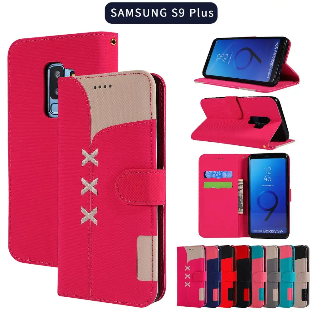 

For Samsung Galaxy S8 S9 S10 Plus S10e Lite Embroidered Case Card Wallet Leather Cases Flip Stand Cover Mobile Phone Bag