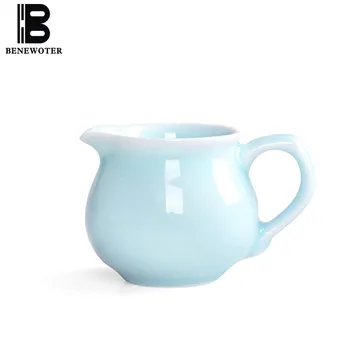 

140cc Brief Ceramic Porcelain Handle Fair Cup Home Coffee Milk Mug Tea Ceremony Accessories Cha Hai Puer Black Tea Public Cups