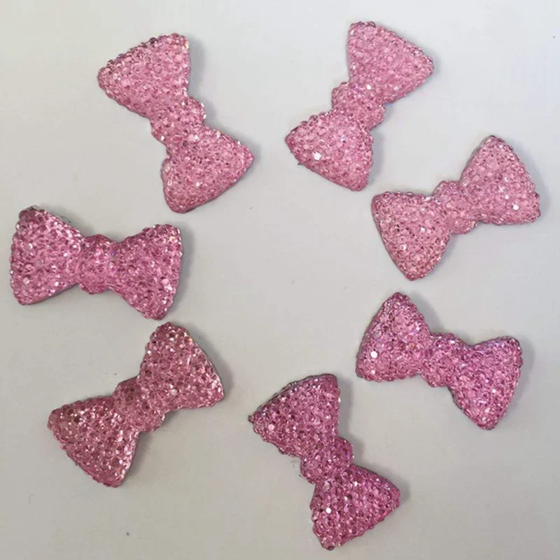 

40pcs Shiny Mini Bow resin Rhinstone Flat back Cabochon Art Supply DIY Nail Art Decoration 11*20mm -B644