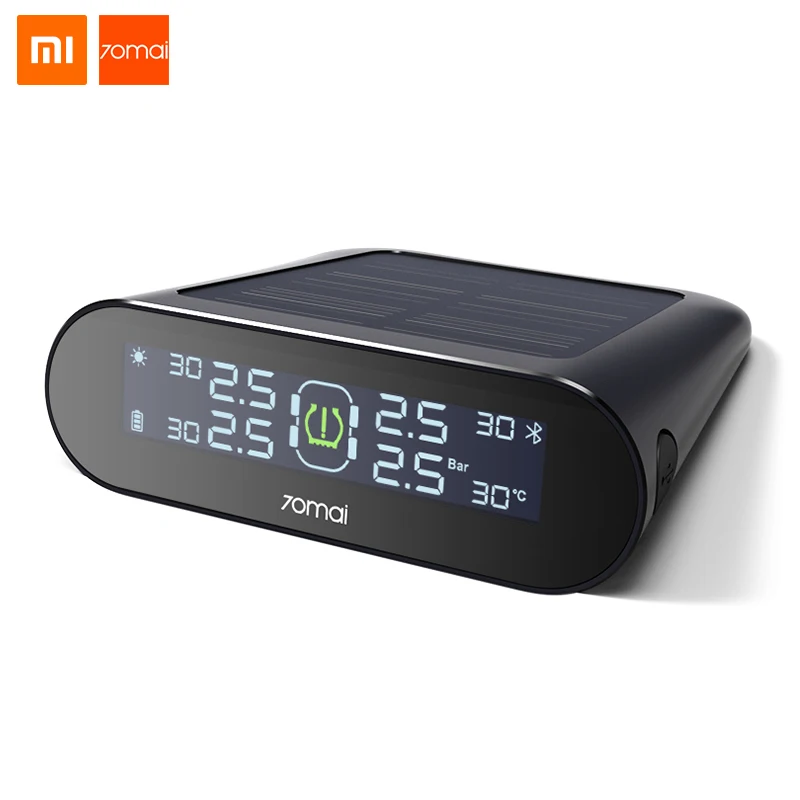 

Xiaomi 70mai TPMS Tire Pressure Sensor Monitoring System Solar Power LCD Display Android Tyre Pressure Car Security Alarm System