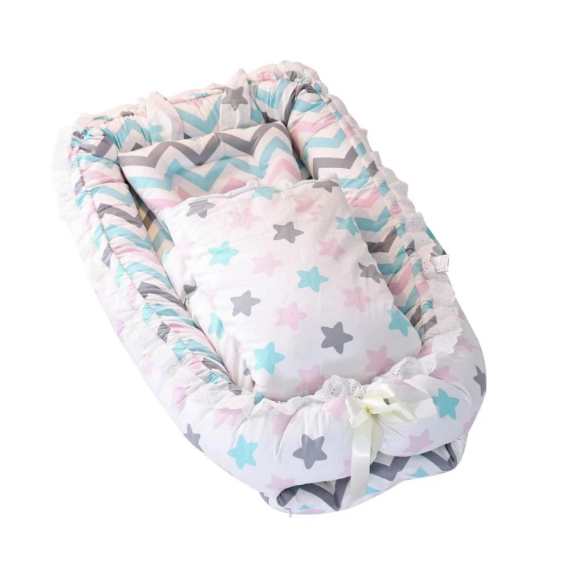 Portable Baby mattress for Newborn Crib Breathable and Sleep Nest with Pillow Baby Bedding Fashion Portable Baby mattress for Newborn Crib Breathable and Sleep Nest with Pillow Baby Bedding Fashion