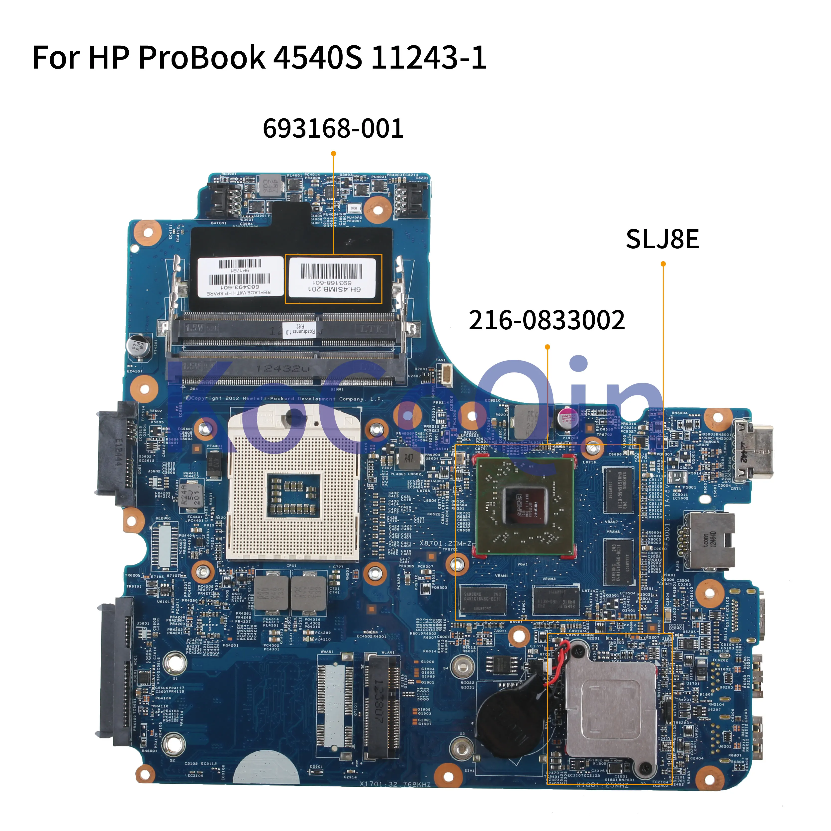 Placa-mãe do Portátil para hp Kocoqin Probook Mainboard 11243-1 693168-001 693168-601 Slj8e 216-0833002 1g 4440 s 4540