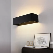 Светодиодный прикроватный настенный светильник для гостиной, спальни, алюминиевые настенные лампы в коридор, лампа для крыльца, прямоугольное освещение