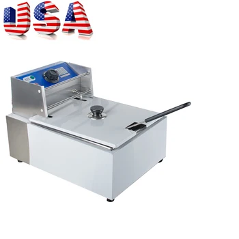 

USPS Shipping 5.5L Electric Countertop Deep Fryer Commercial Basket Electric Fry Restaurant 2500W