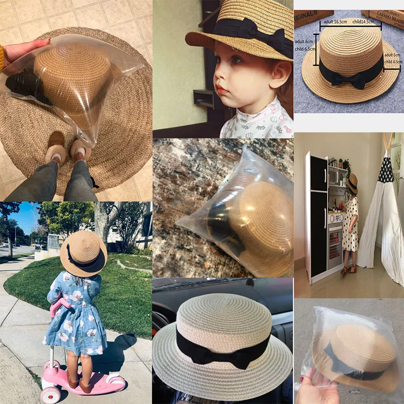 Детская летняя шляпа в британском ретро-стиле с бантом для девочек и мальчиков, соломенная шляпа с плоской крышей, Пляжная Солнцезащитная шляпа 2mz53