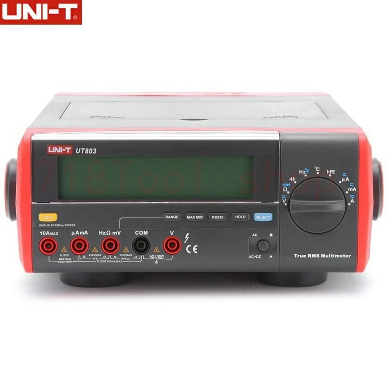 

UNI T UT803 True RMS Desktop Multimeter Auto Range DMM 100KHZ Voltage Amp Ohmmeter Capacitance Temperature Tester USB Interface