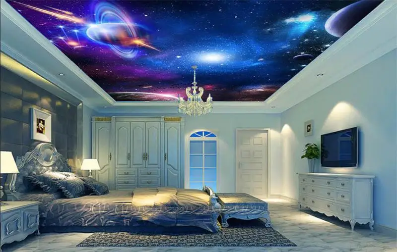 Us 15 6 49 Off 3d Wallpaper Custom Photo Mural Non Woven Room Ceiling Wallpaper Space Exploration Planet Hd Photo Muarl Wallpaper For Walls 3d In