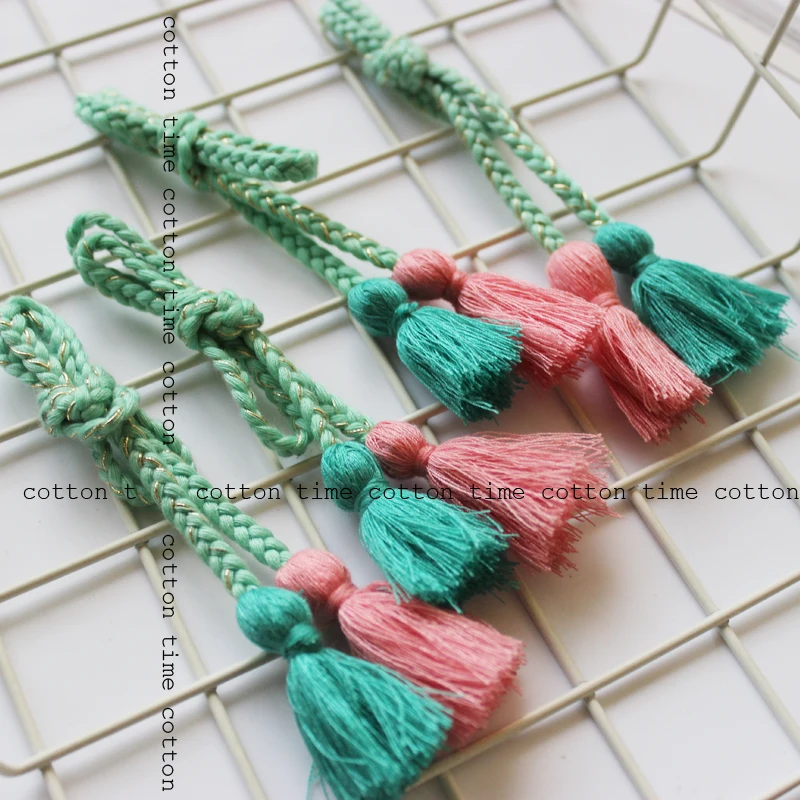 Best 1pcs Sewing Accessory Handmade Tassel 35cm long golden mixed tassels contrast tassel for clothing bag accessory