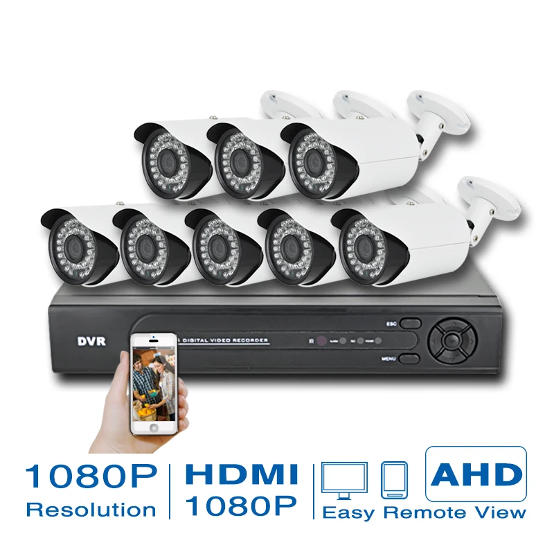 8-КАНАЛЬНЫЙ система ВИДЕОНАБЛЮДЕНИЯ AHD Full HD DVR Kit 1080 P Sony CMOS Режиме Реального время