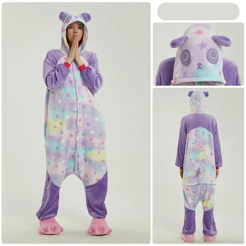 Panda Sleepsuit JP Аниме пижамы панда Кунг фу Onesie костюм жирафа Пижама толстовки унисекс