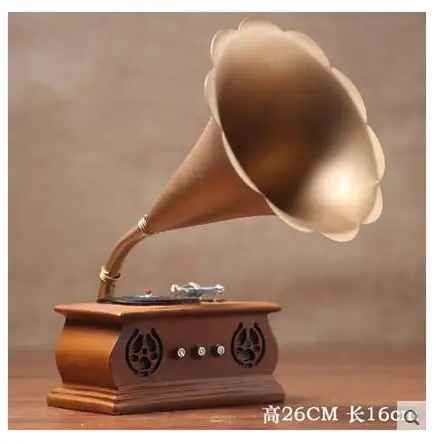

European nostalgia retro creative home furnishing articles phonograph model cafe restaurant wine sitting room adornment