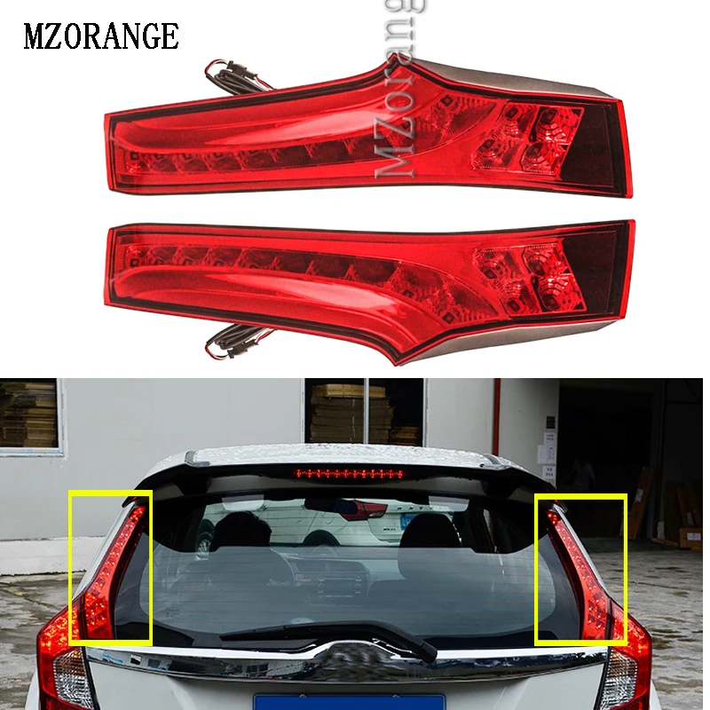 

MZORANGE For Honda Jazz For Fit 2014 2015 2016 2017 Car LED Tail Light Rear Bumper Light Brake Light Auto Bulb Decoration Lamp