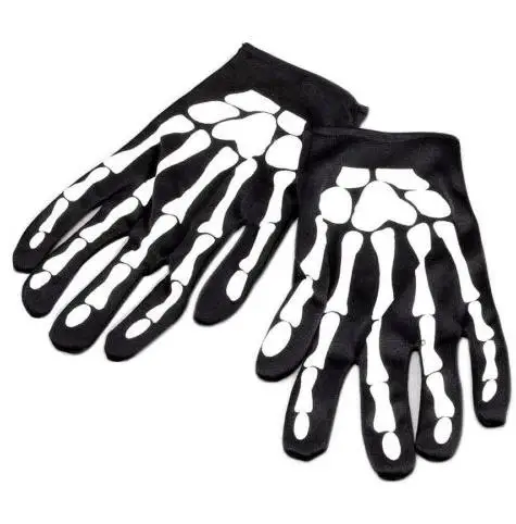 

Halloween Skeleton Bone Fancy Dress Gloves Cosplay Ghost Devil Corpse Costume Party Carnival Masquerade Easter gloves Black