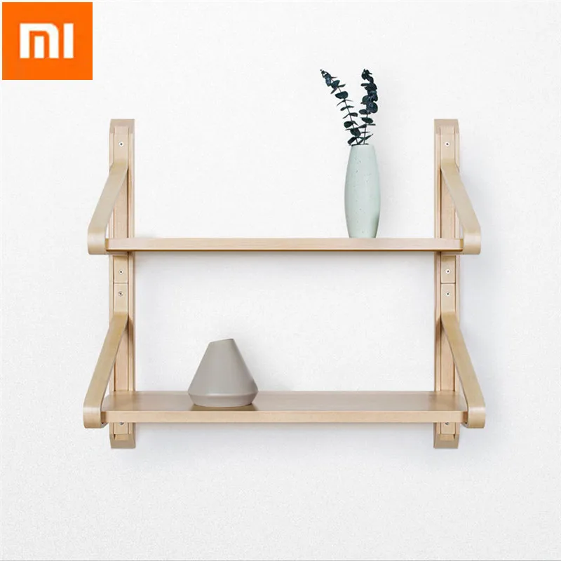 

HuoXu Natural Solid Wood Wall Mount Shelf Shelves Bracket Nordic Curved Storage Display Bookshelf Storage Holders Racks
