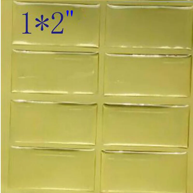 Clear 3d Dome Epoxy Resin Stickers Rectangle self adhesive peel and
